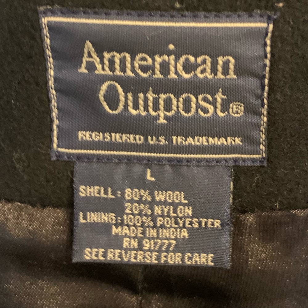 Solid Black Wool Double Breasted/Peacoat - image 4